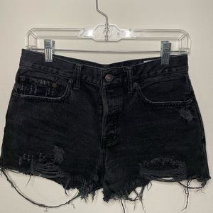 Free people black denim shorts